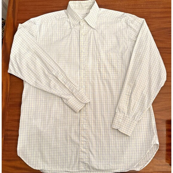 Ermenegildo Zegna Other - Ermenegildo Zegna Shirt Mens 17/43 Plaid Portofino Comfort Buttonup Blue Yellow